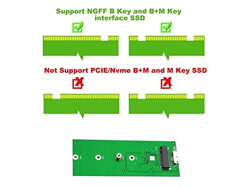 M.2 SSD Enclosure - USB3.0 SATA-bus NGFF M.2 Key B/B+M 2230 2242 2260 2280