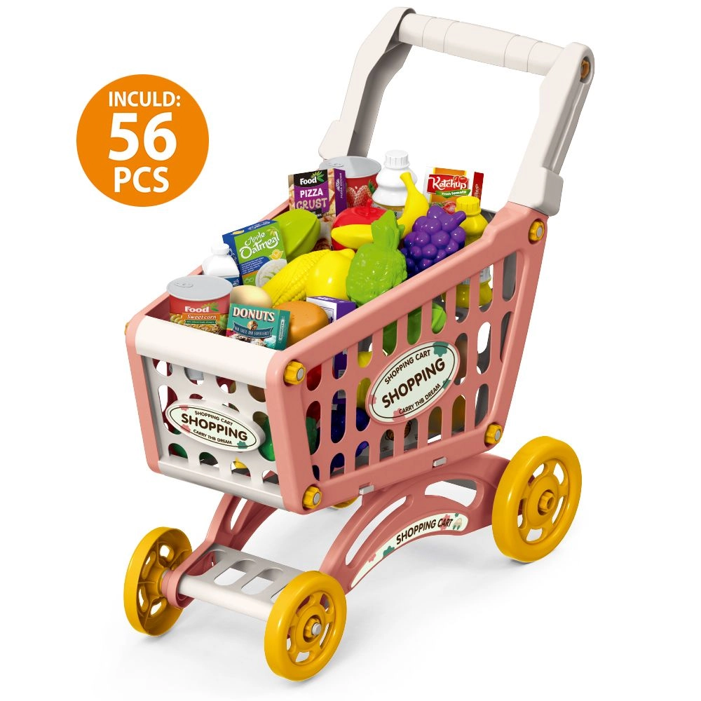 Eazy Kids Role Play Market Shopping Cart - 56 pcs (SAB-LS_DIYSC_BU)