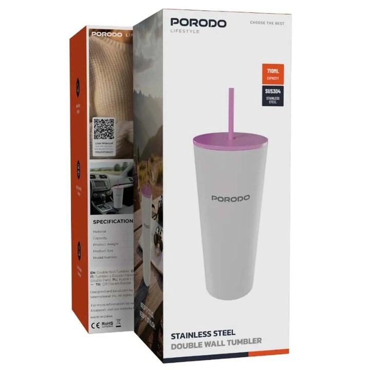 Stainless Steel Double-Wall Tumbler - 710ml