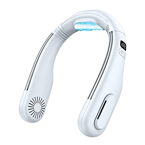 Hanging neck fan - rechargeable portable White