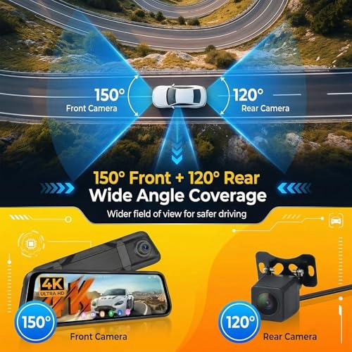 9.66 Inch Mirror Dash Cam - 4K 25FPS