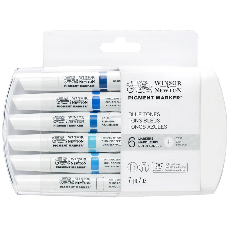 Winsor & Newton Pigment Blue Tones - Assorted Colors (6 Pieces) Twin Tip