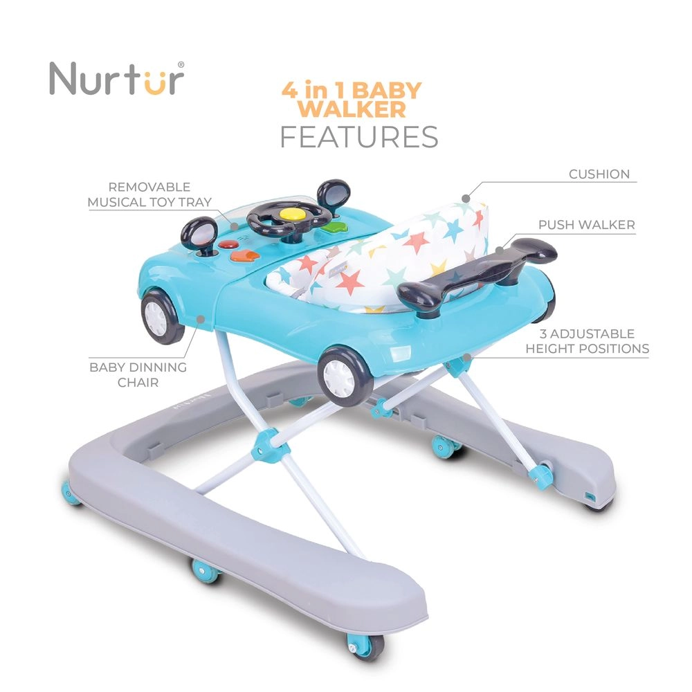 4-In-1 Baby Multi Walker - Music Function EN 71 Certified