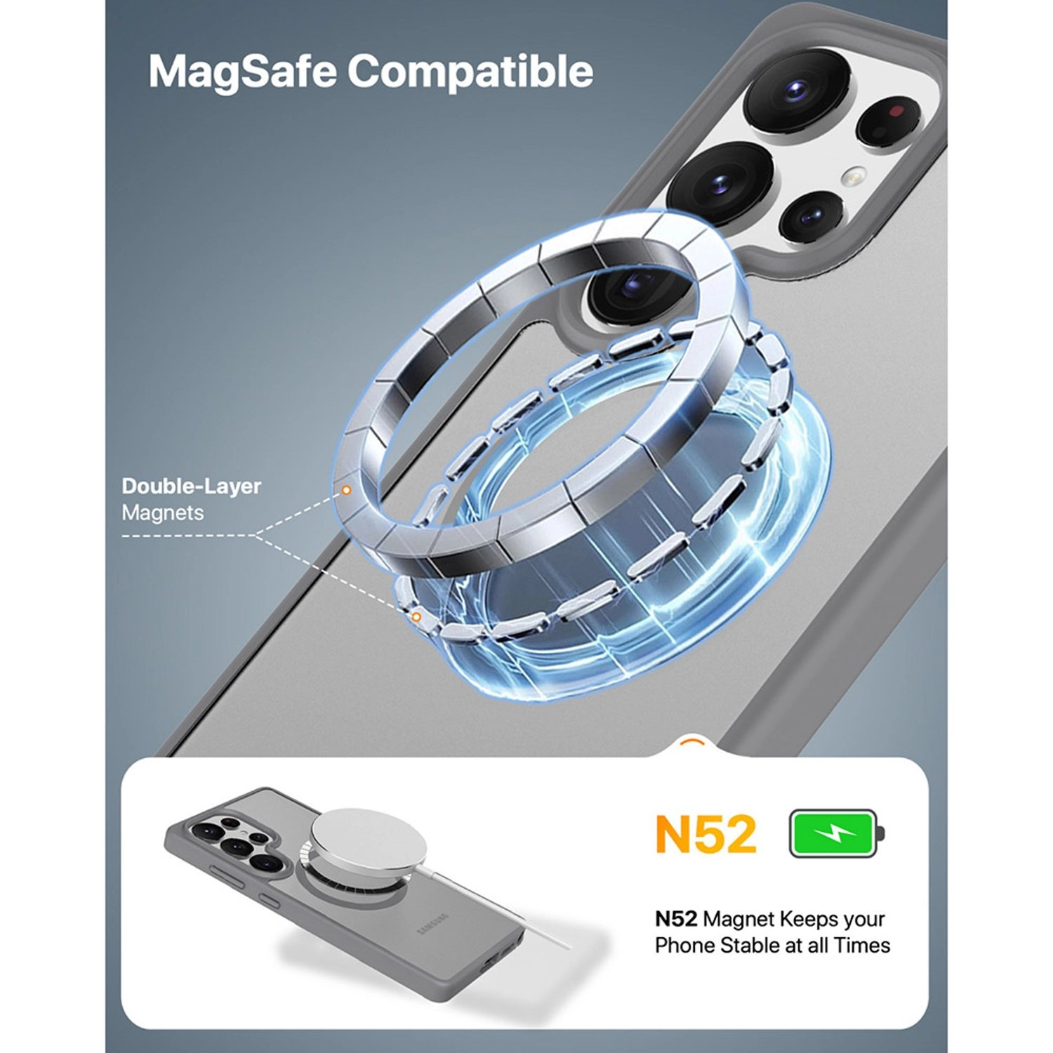 Gleam Hybrid Case with MagSafe for Samsung Galaxy S25 Ultra