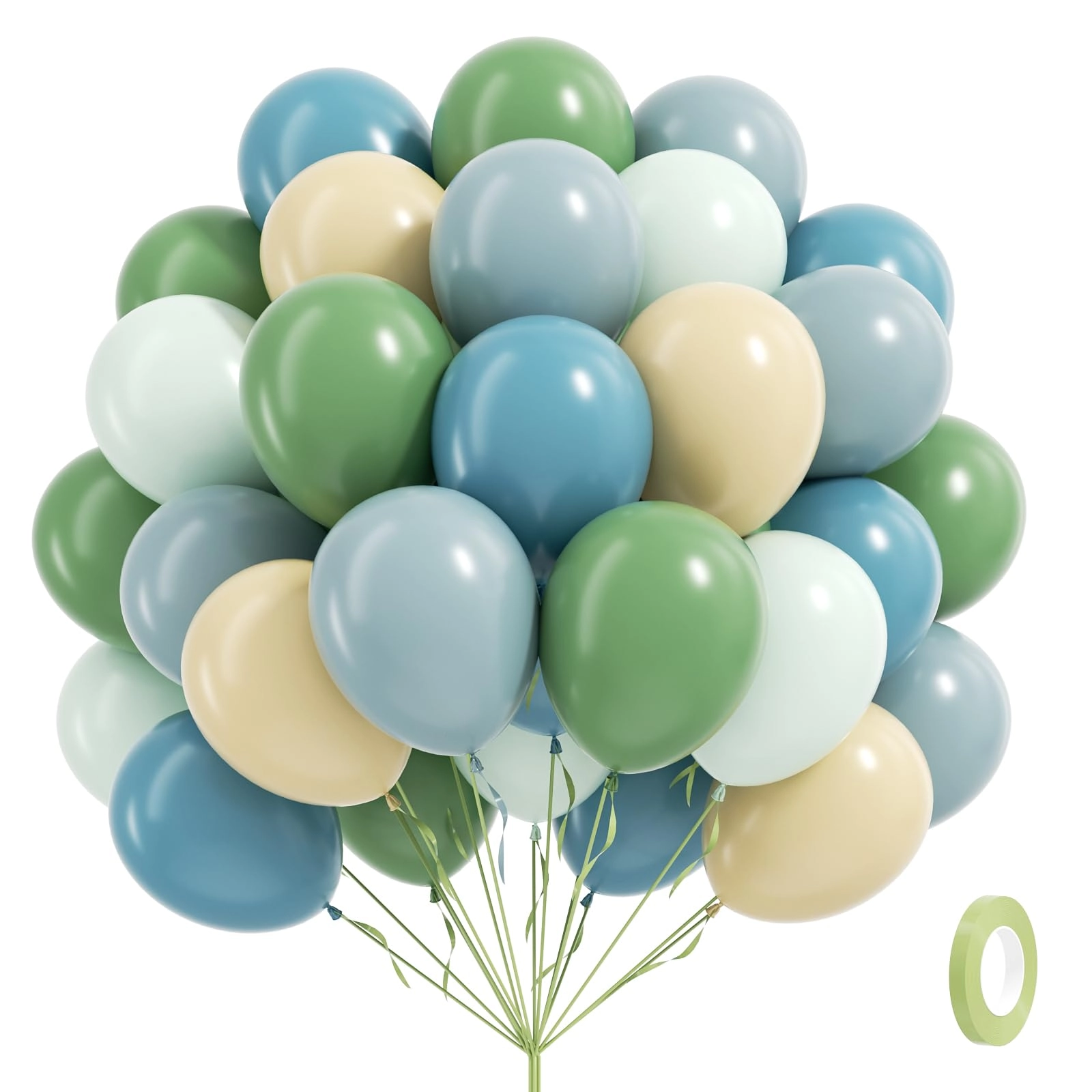 vicduotex Blue and Green Balloons - 60pcs Bridal