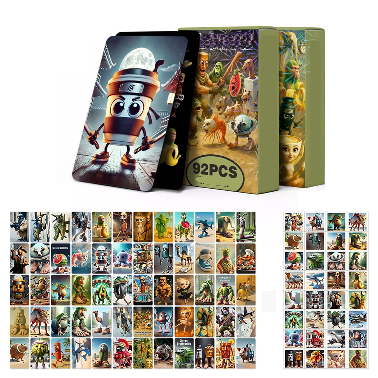 fufupaw Brain Red Cards - 92 Cards Italian Collecting and Strategy Game