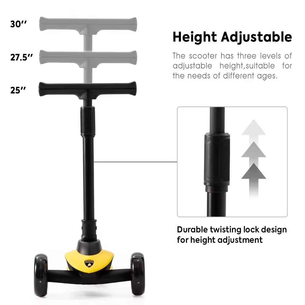 3-Wheel Kick Scooter – LED Foldable