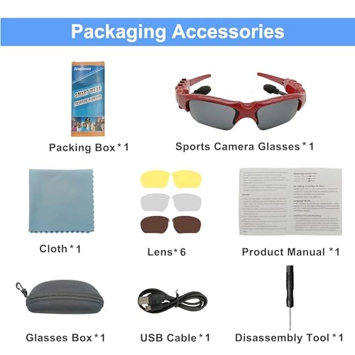 Smart Glasses - Bluetooth Red