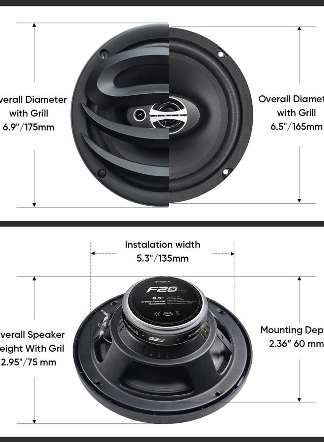 3-Way Car Door Speakers - 6.5"