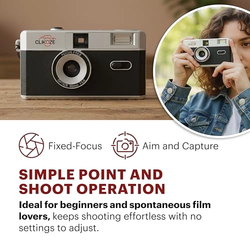 35mm Half-Frame Reloadable Film Camera - fixed-focus