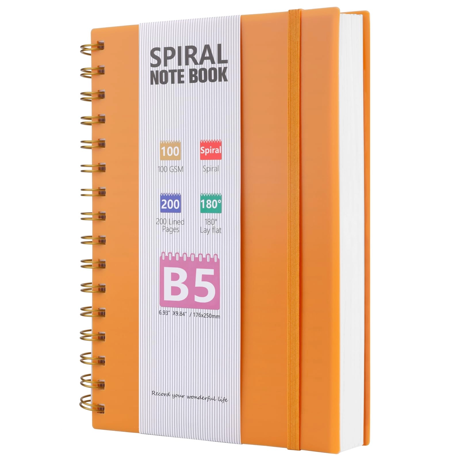 Journal Notebook B5 Spiral - Lined 200 Pages