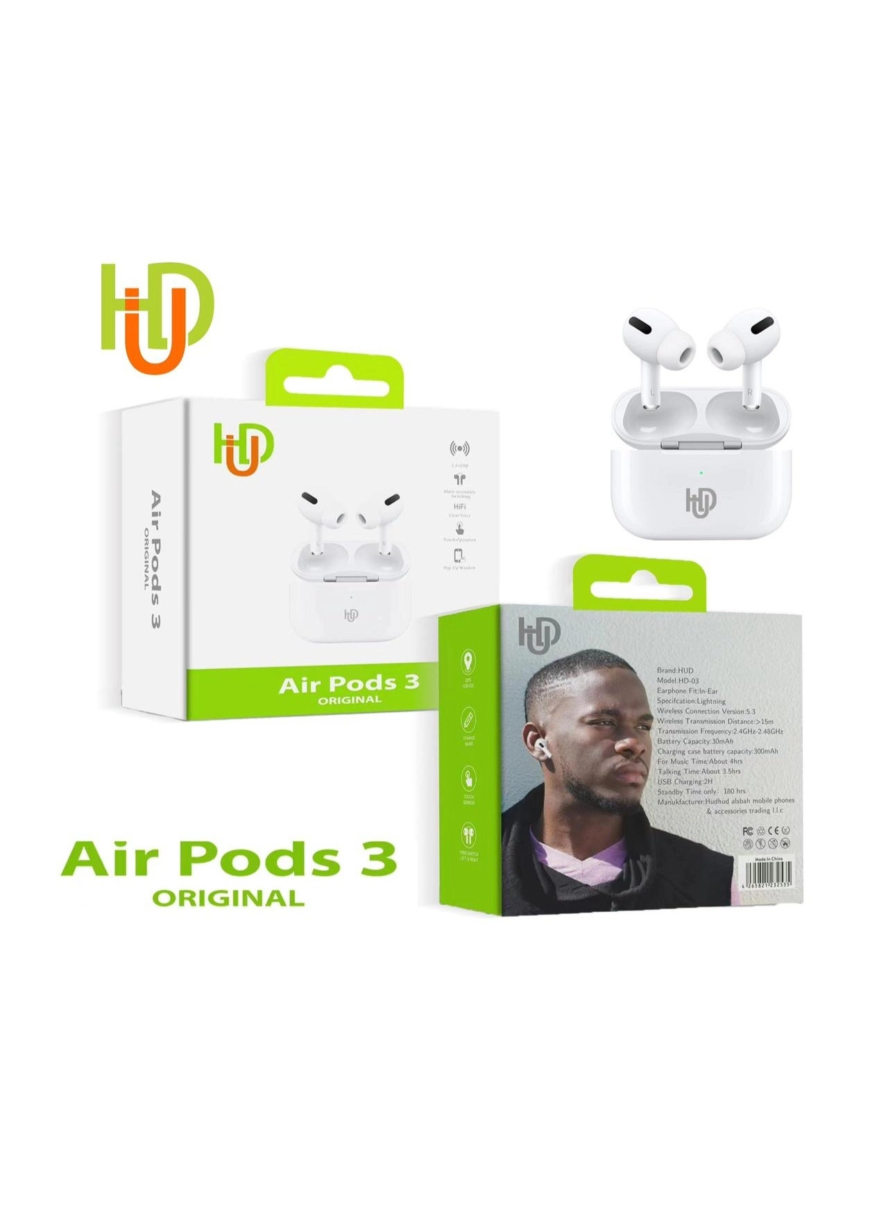 HD+ Air Pods 3 Wireless Earbud
