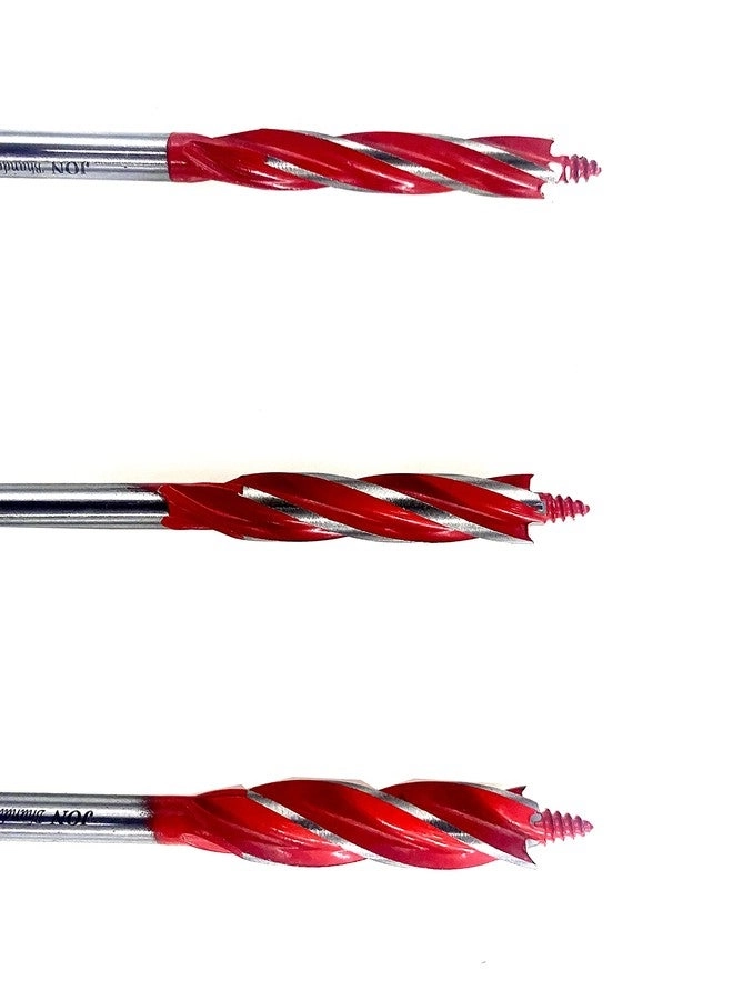 Four Slot Wood Drill Bit Set - 10mm 12mm 14mm