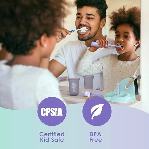 Kids’ Electric Toothbrush Set - Ages 3+ 2 Brush Heads 2-Minute Timer