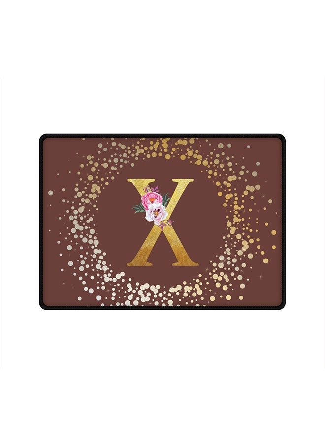 Stylizedd Custom Monogram Initial Letter Floral Pattern Cloth Gaming Mouse Pad - 35x25 cm