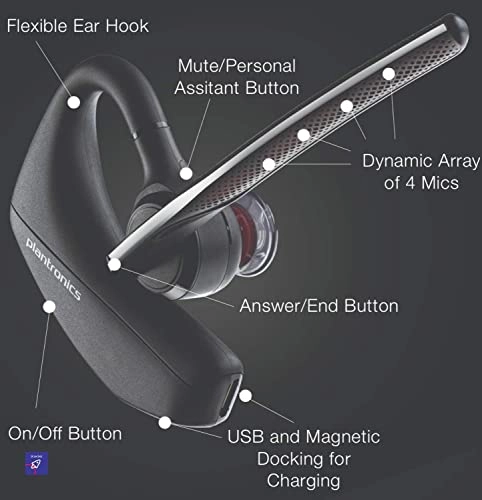 Voyager 5200 - Wireless Headset + Mic Cleaner + Fiber Cloth