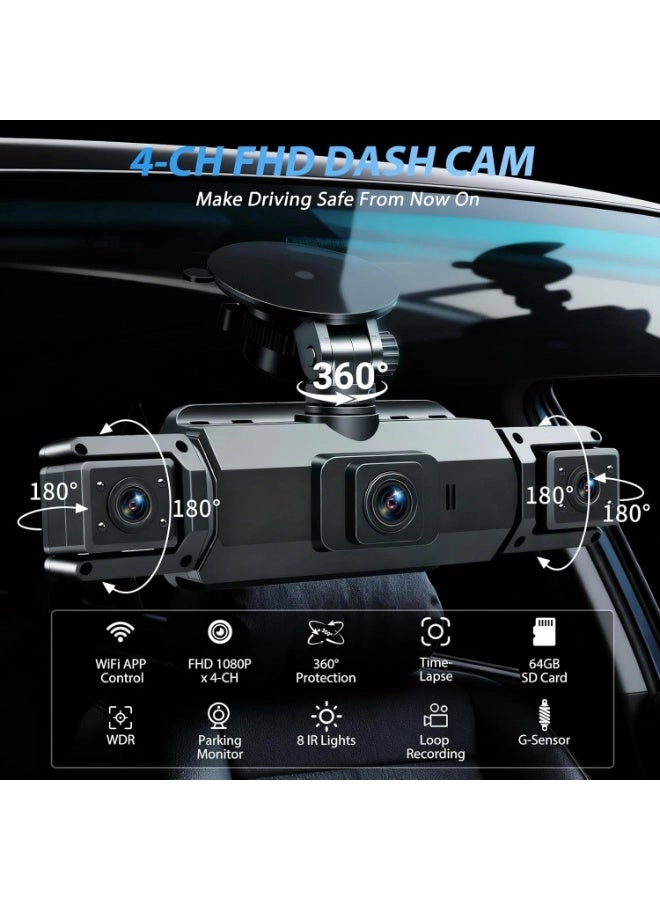 360 Car Dash Cam - 1080Px4