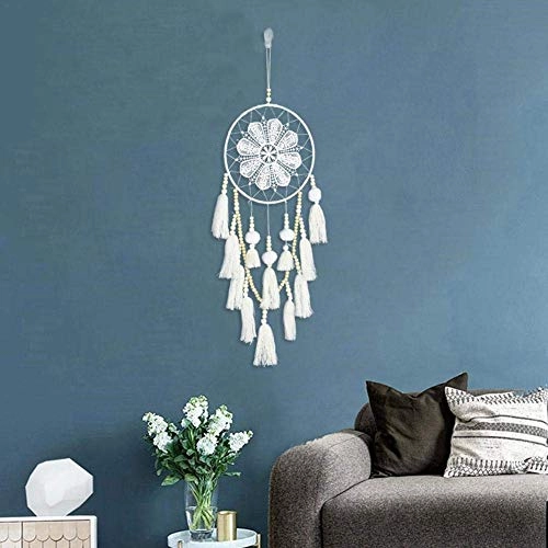 Dreamcatcher - Siderosphere, feathers, lines, wood beads.