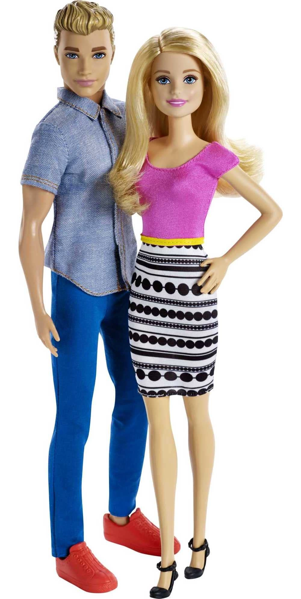 Barbie Doll - pink top + Ken Doll - blue pants Ages 3+