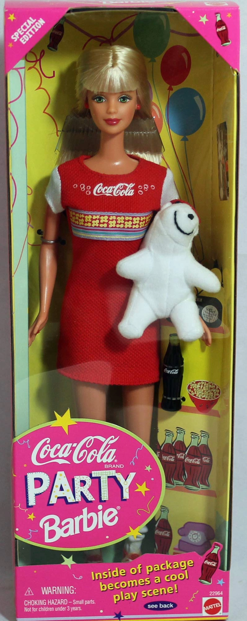 Barbie Coca-Cola Party - mini bottle Coke Bear Ages 120+