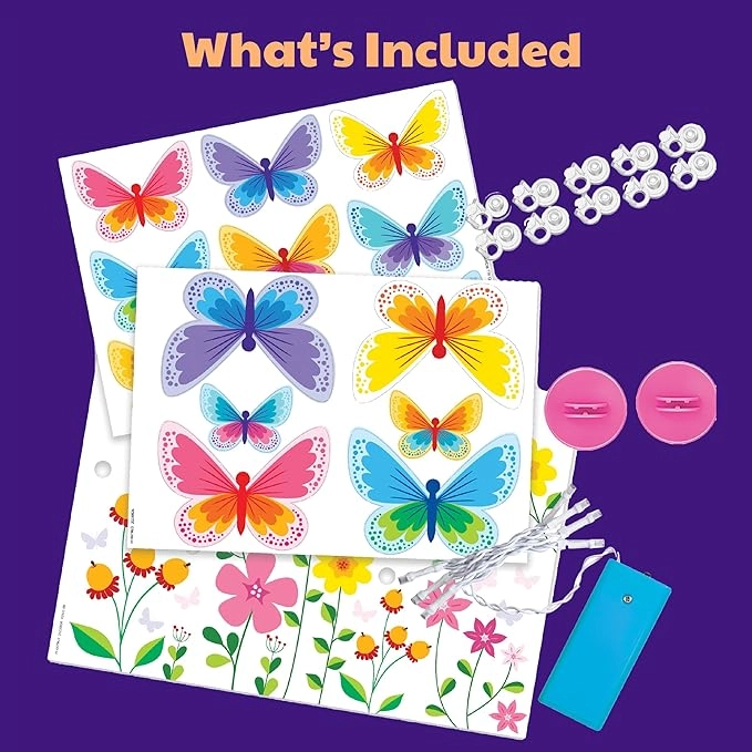 KidzMaker 3D Glow Butterfly Canvas Craft Kit