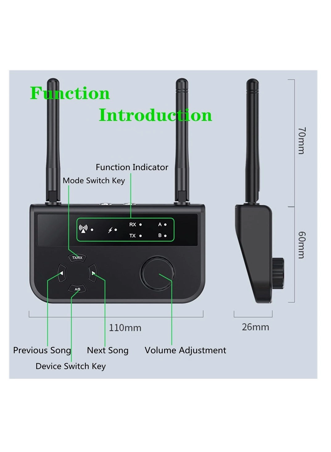 Bluetooth Transmitter & Receiver - Bluetooth 5.3 AUX/RCA Type-C