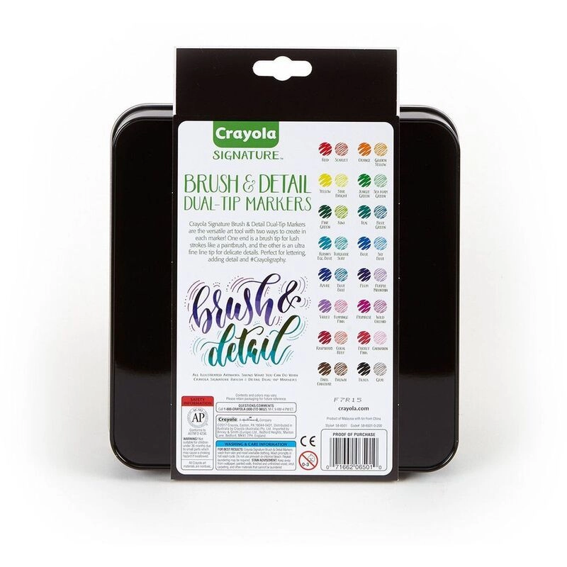 Brush & Detail Dual-Ended Markers - 32 complementary colors brush tip ultra-fine tip