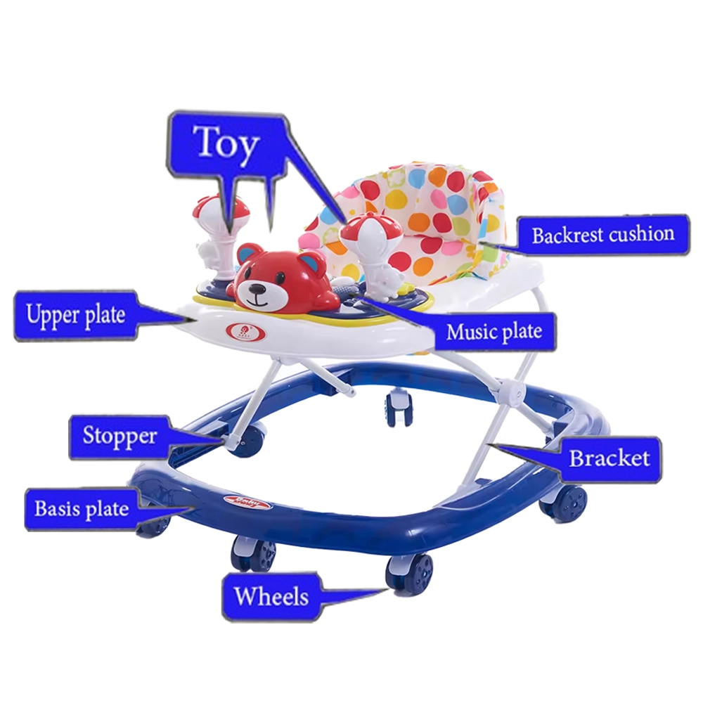 Baby Walker - Coffee + Head Protection Pillow - Blue