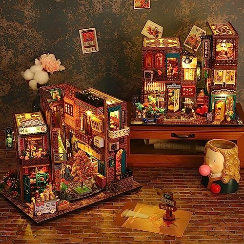 3D Wooden Puzzle Bookshelf Insert - Library of Books 1:24