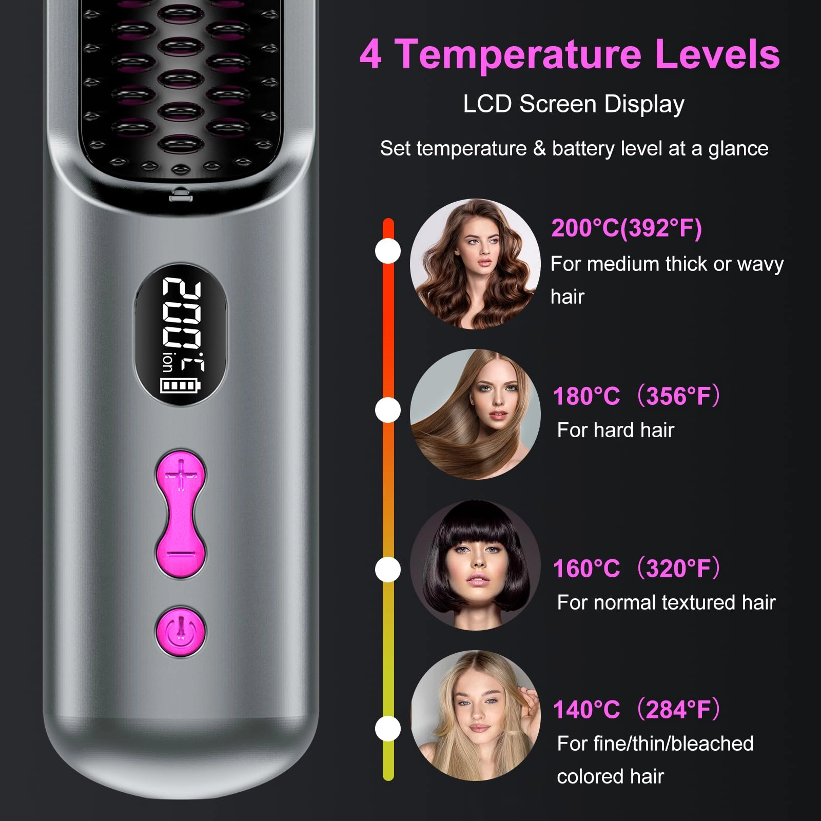 Cordless Hair Straightener Brush