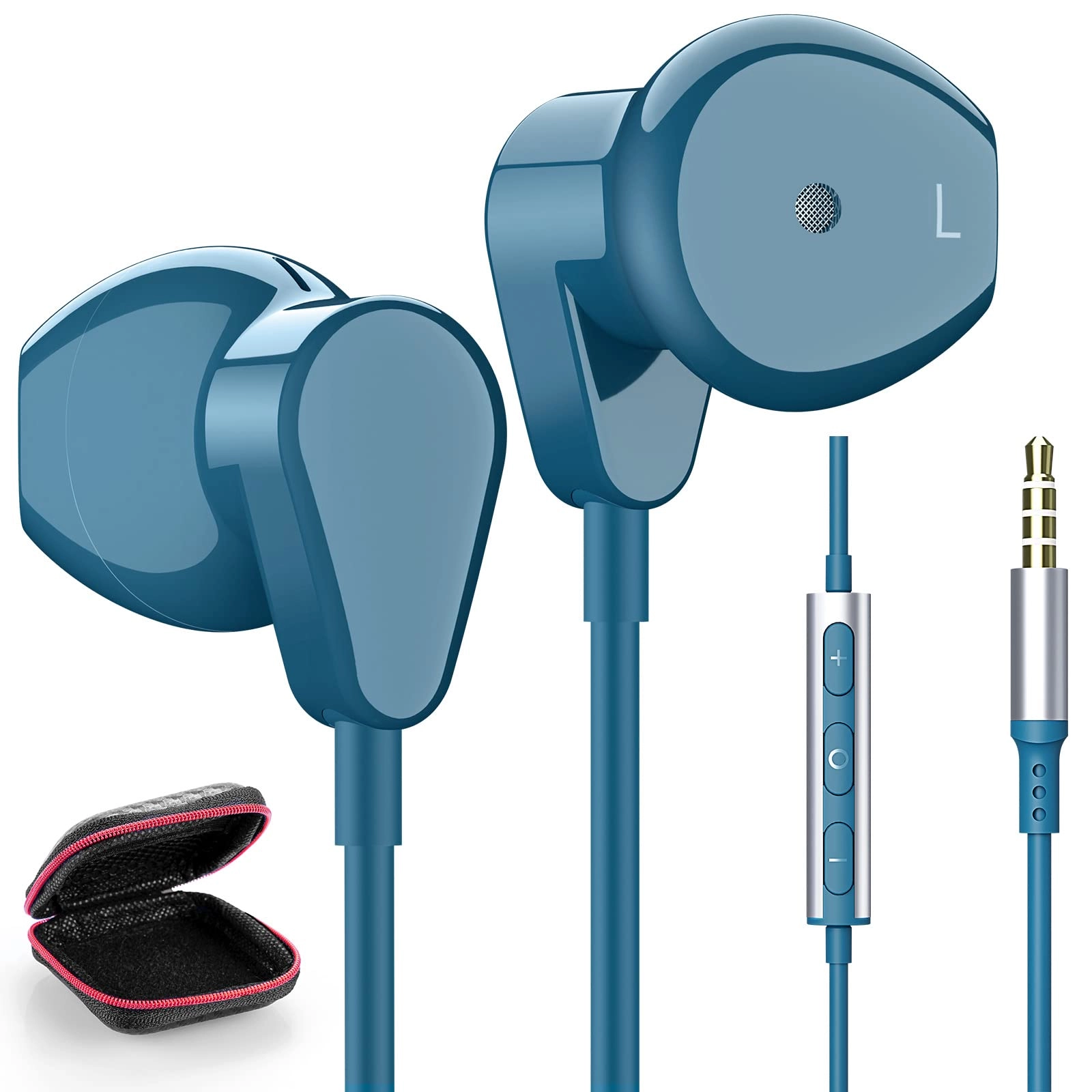 ASKUBSKU Auriculares con cable de 3,5 mm Wired Headphone