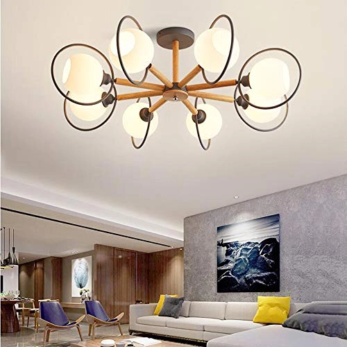 Farmhouse Wood Oak Chandelier