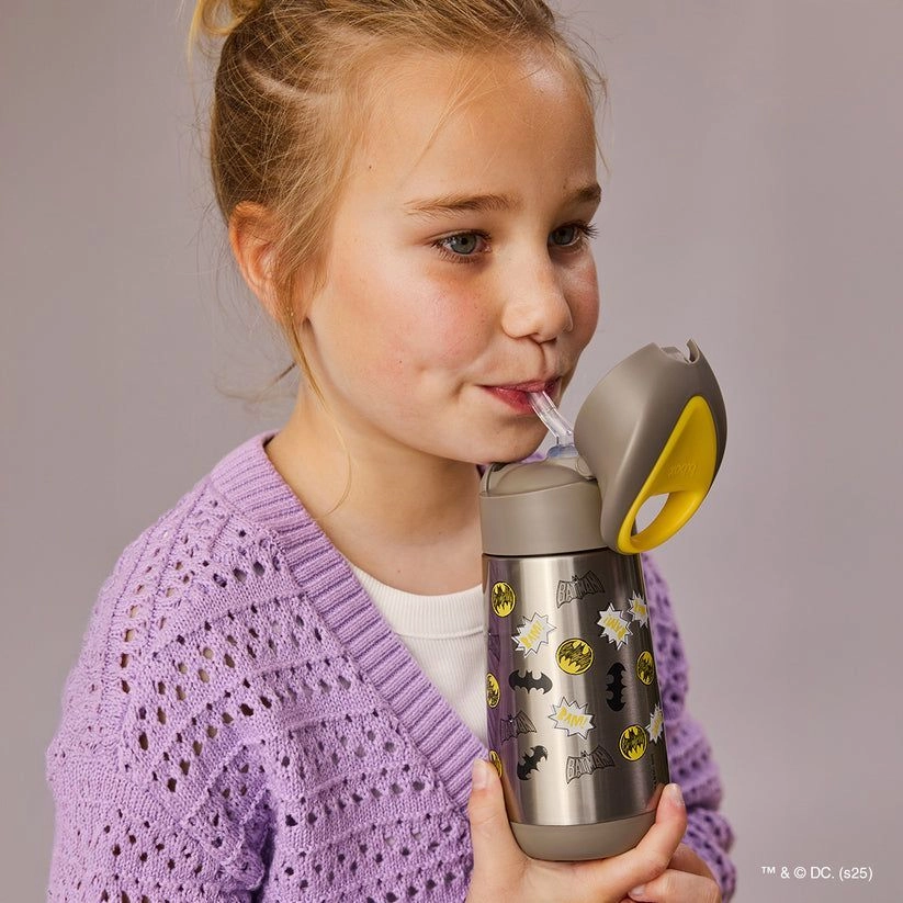 Batman Water Bottle - Silicone Straw 350 ml