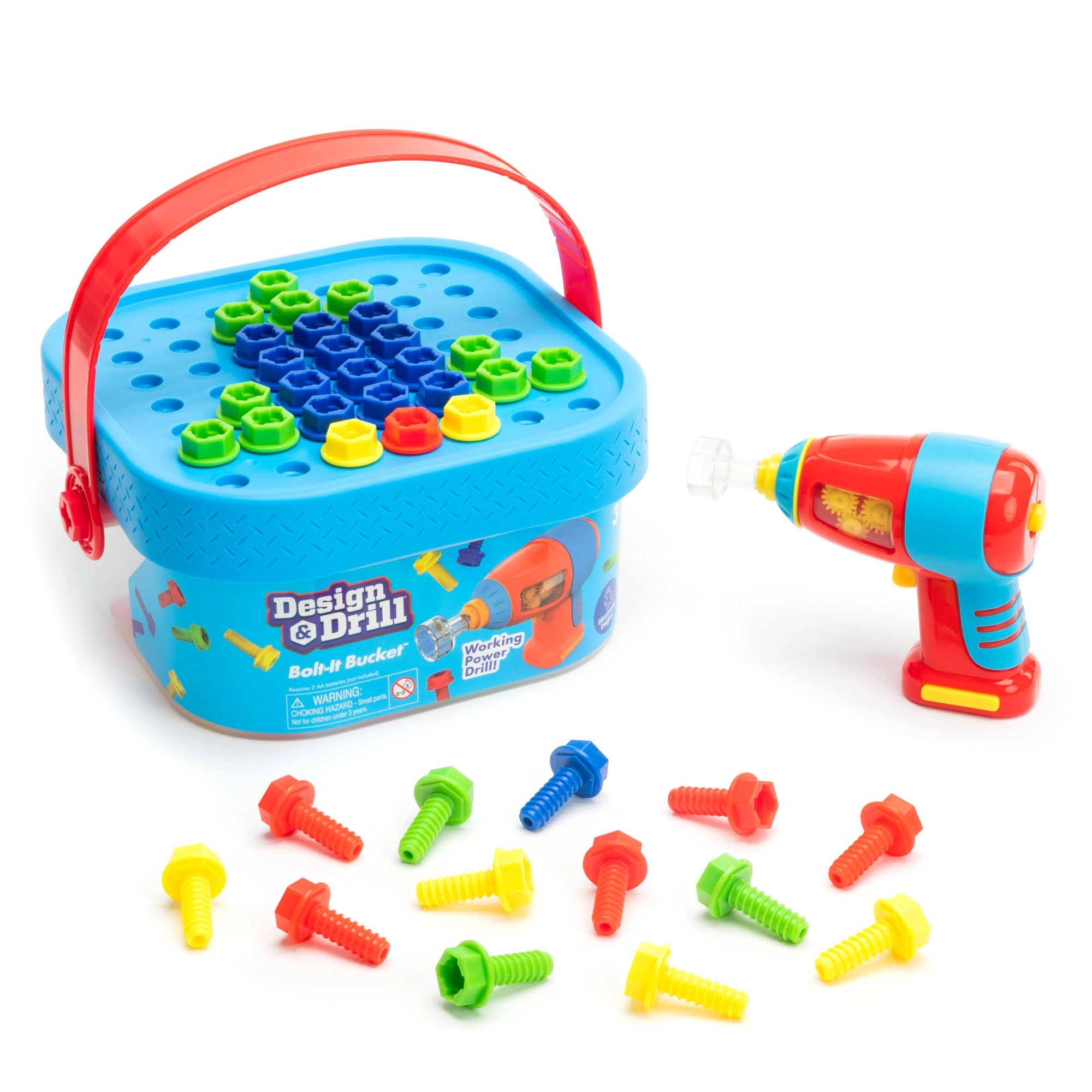 Learning Resources Design & Drill Bolt-It Bucket - 3–7 55 pieces