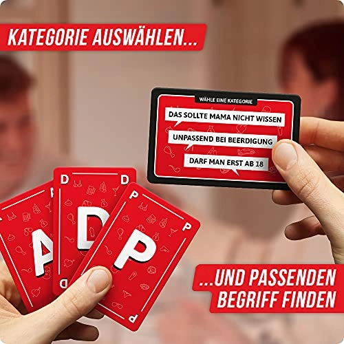 Stadt Land Vollpfosten - Card Game - Red Light Edition + Stadt Land Vollpfosten - Game Block - Red Light Edition