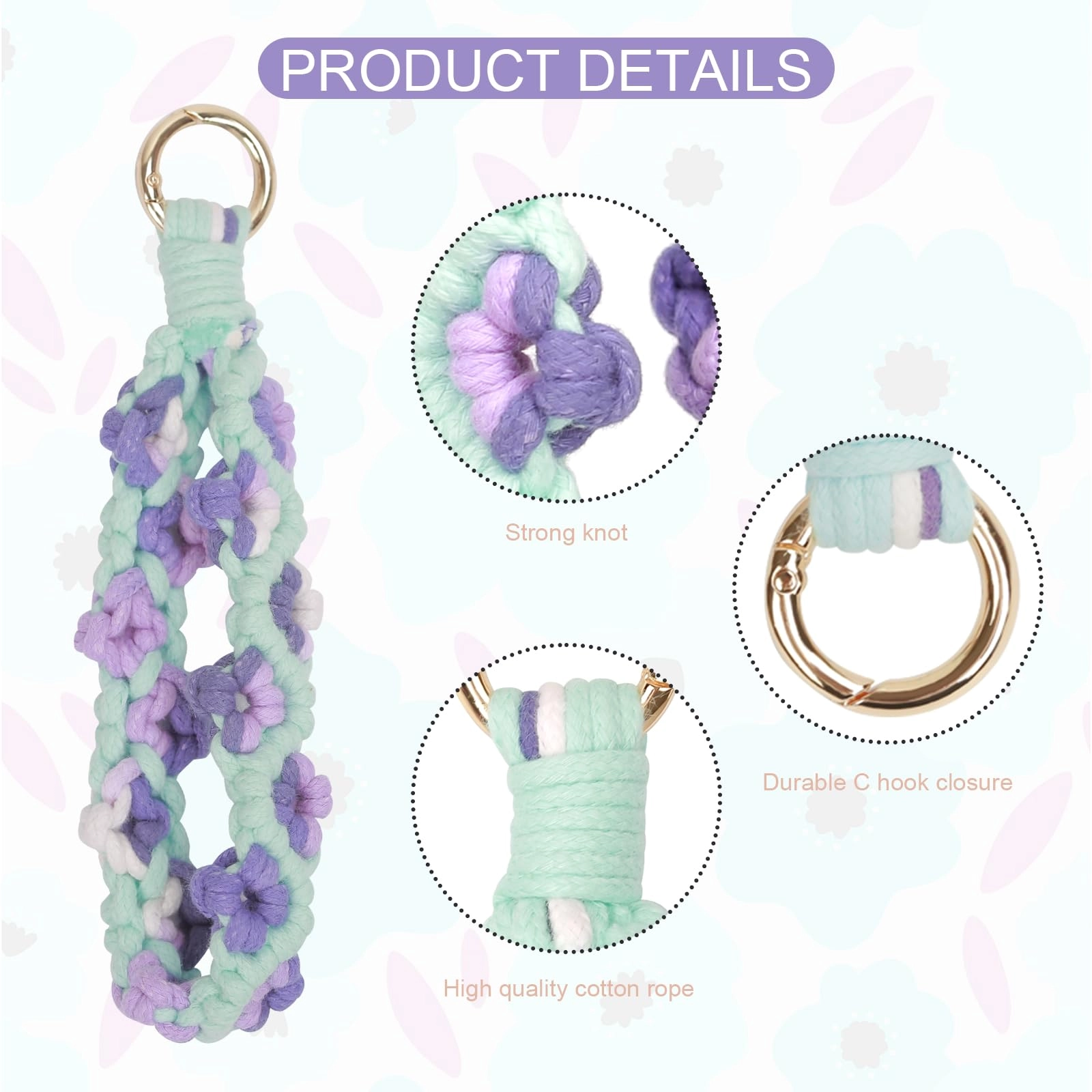 Boho Macrame Keychain - Car