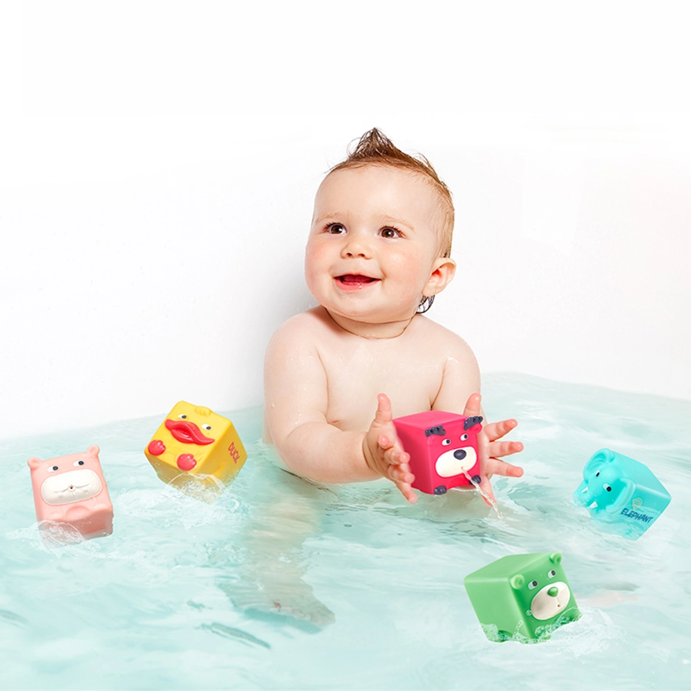 Animal Squeeze & Stack Blocks - Suitable for 3 to 12 months 6 Pcs