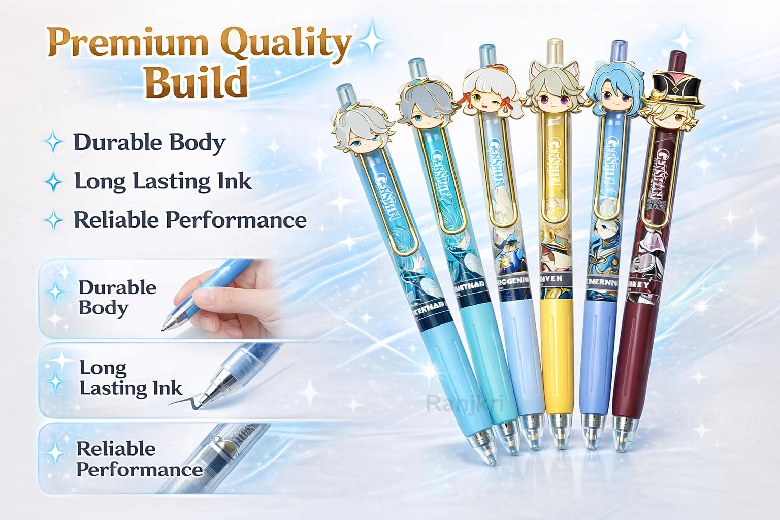 Anime Gel Pen Set - 6pcs 0.5mm