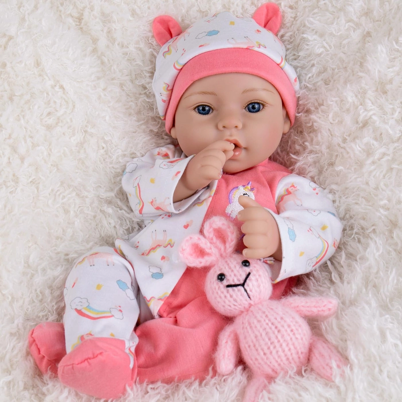Reborn Baby Doll - 18 inch Newborn Girl Pink Outfit Ages 3+