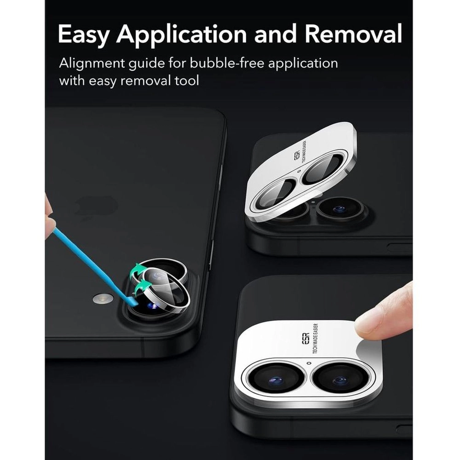 Clear Tempered Glass Camera Lens Protector for iPhone 16/16+