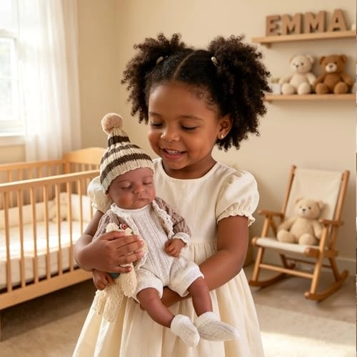 Reborn Baby Doll - 12inch Full Body Silicone Black Ages 3+