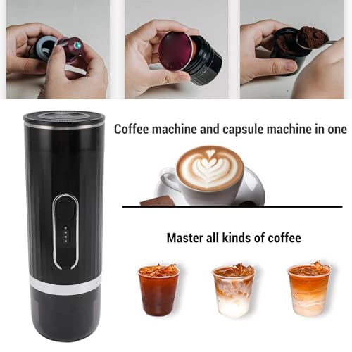 Portable Travel Coffee Maker - 80ml capsules and coffee powder
