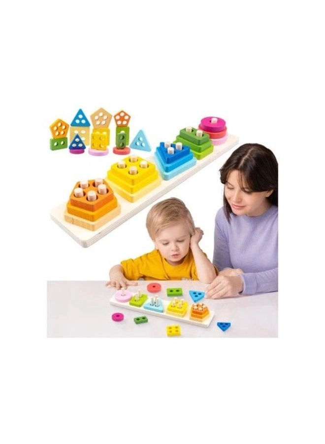 Gradient Column Shape Sorting Puzzle