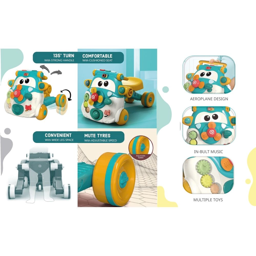 3-in-1 Baby Walker - Musical Keyboard Learning Table Mode