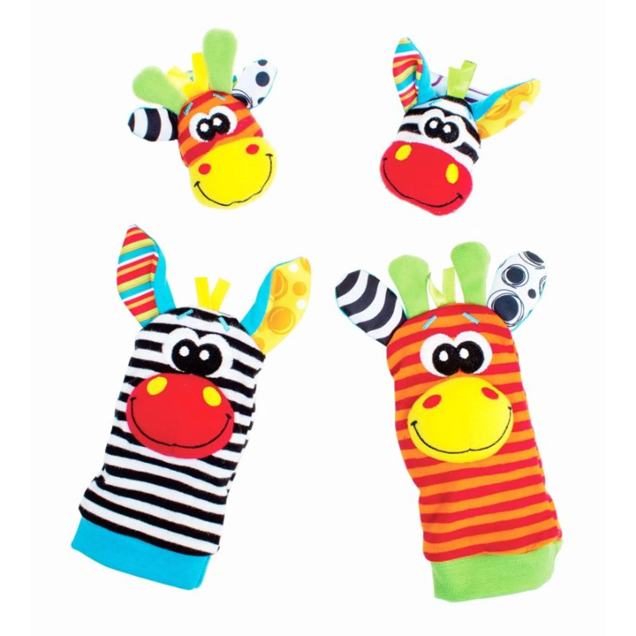 Jungle Wrist Rattle And Foot Finder - Suitable for 0 months & above Polyester + Cotton + ABS Jungle 2 pairs