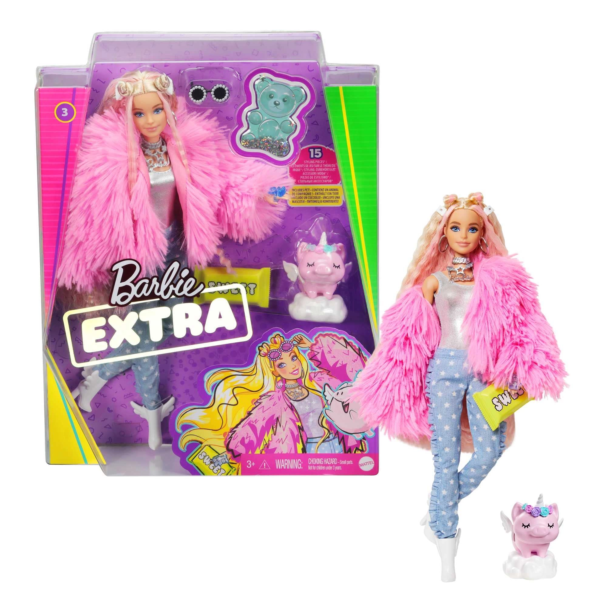 Barbie Extra Doll - 15 piece(s) Pet Unicorn-Pig Ages 3+