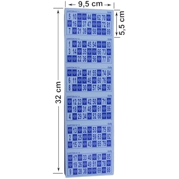 TRADITIONAL BINGO - 600 CARDS 90 BALLS BLUE