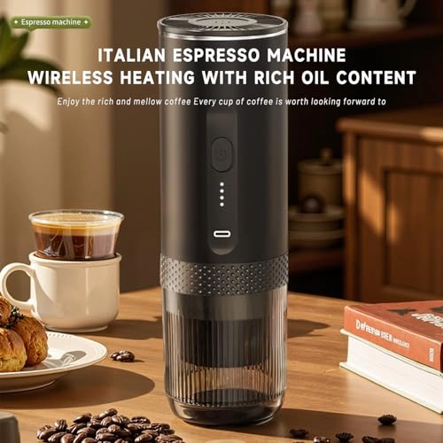 Nano Portable Electric Espresso Machine - 1.7oz Ground Coffee & NS Capsule