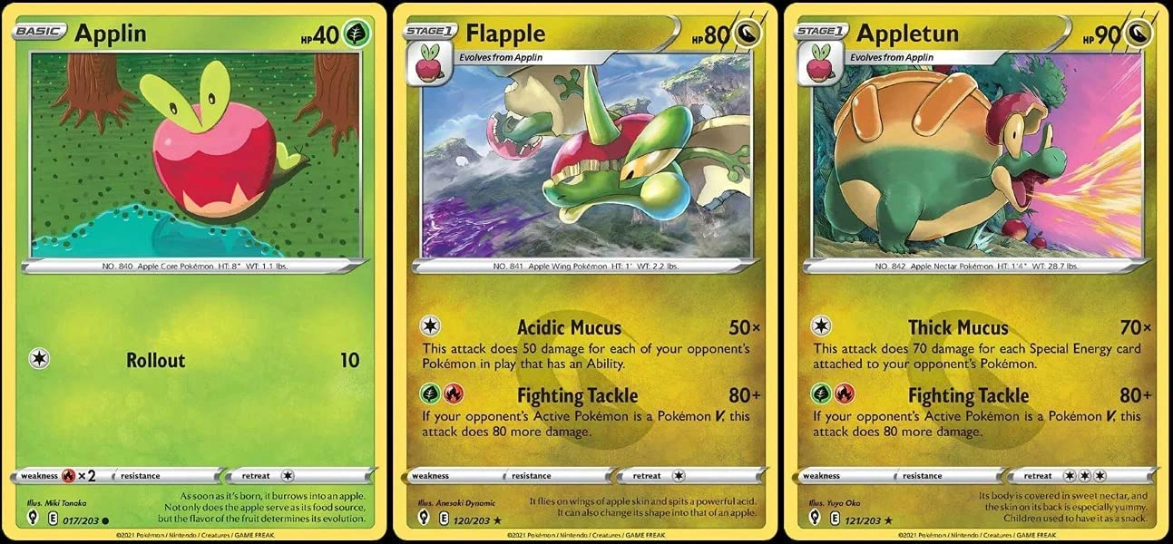 Pokémon Flapple 120/203 - Evolving Skies Dragon Type + Appletun 121/203