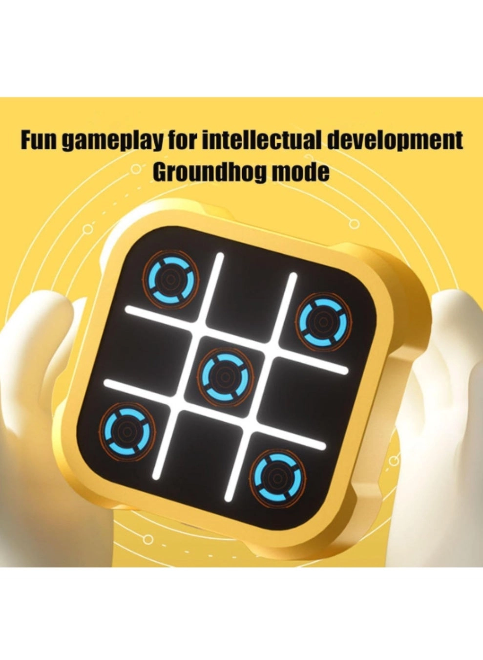Electronic Tic Tac Toe Handheld Game - yellow Upto 30 Mins